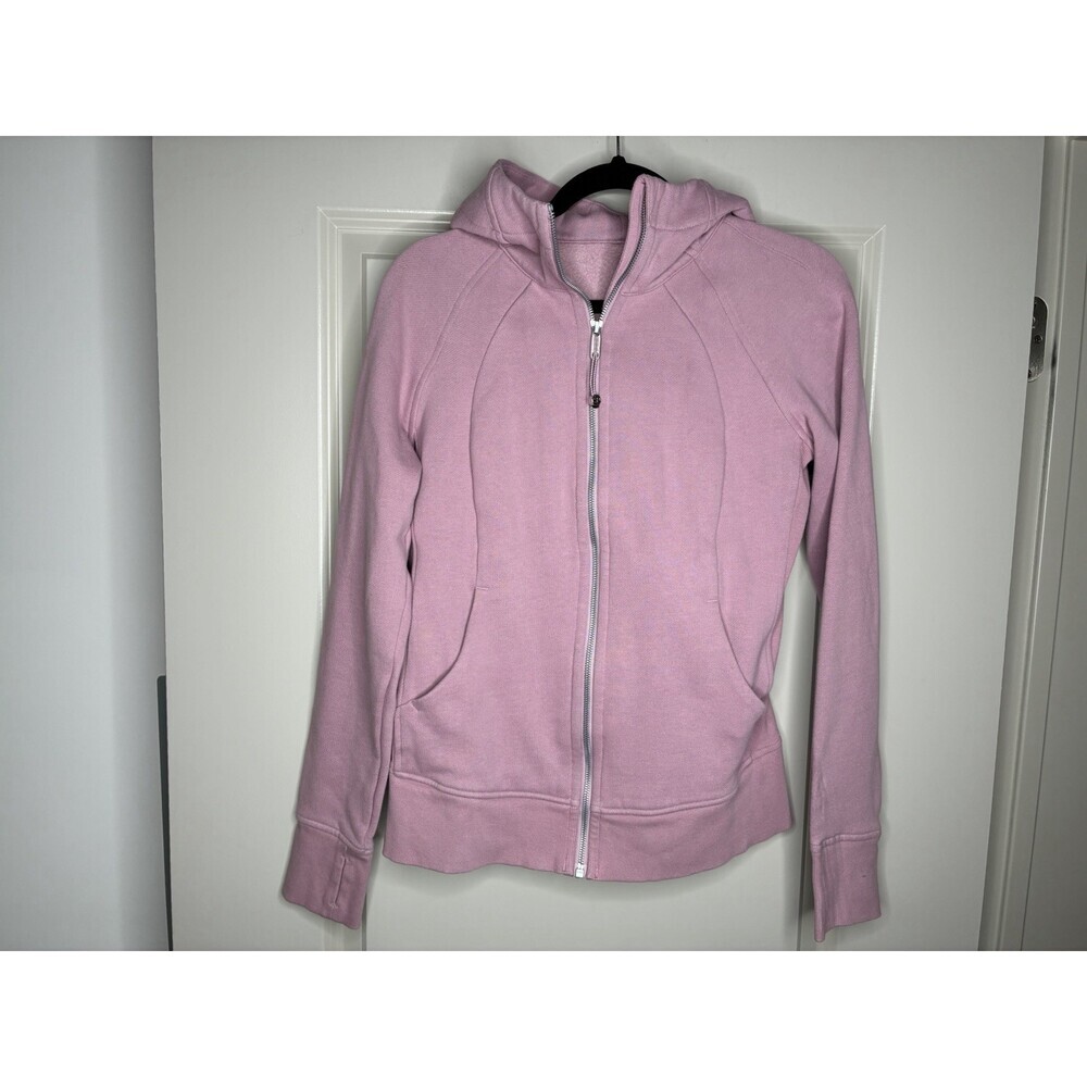 Lululemon Scuba Hoodie *Light Cotton Fleece Pink Taupe Size 8 - Picture 3 of 7